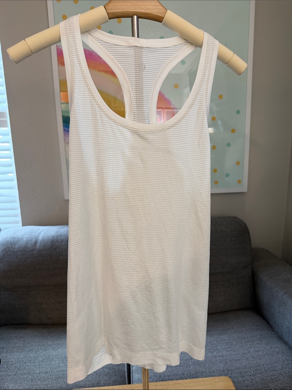 lululemon athletica White Ribbed Racerback Tank
